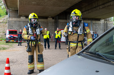 Brandweeroefening in Wessem